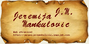 Jeremija Mankulović vizit kartica